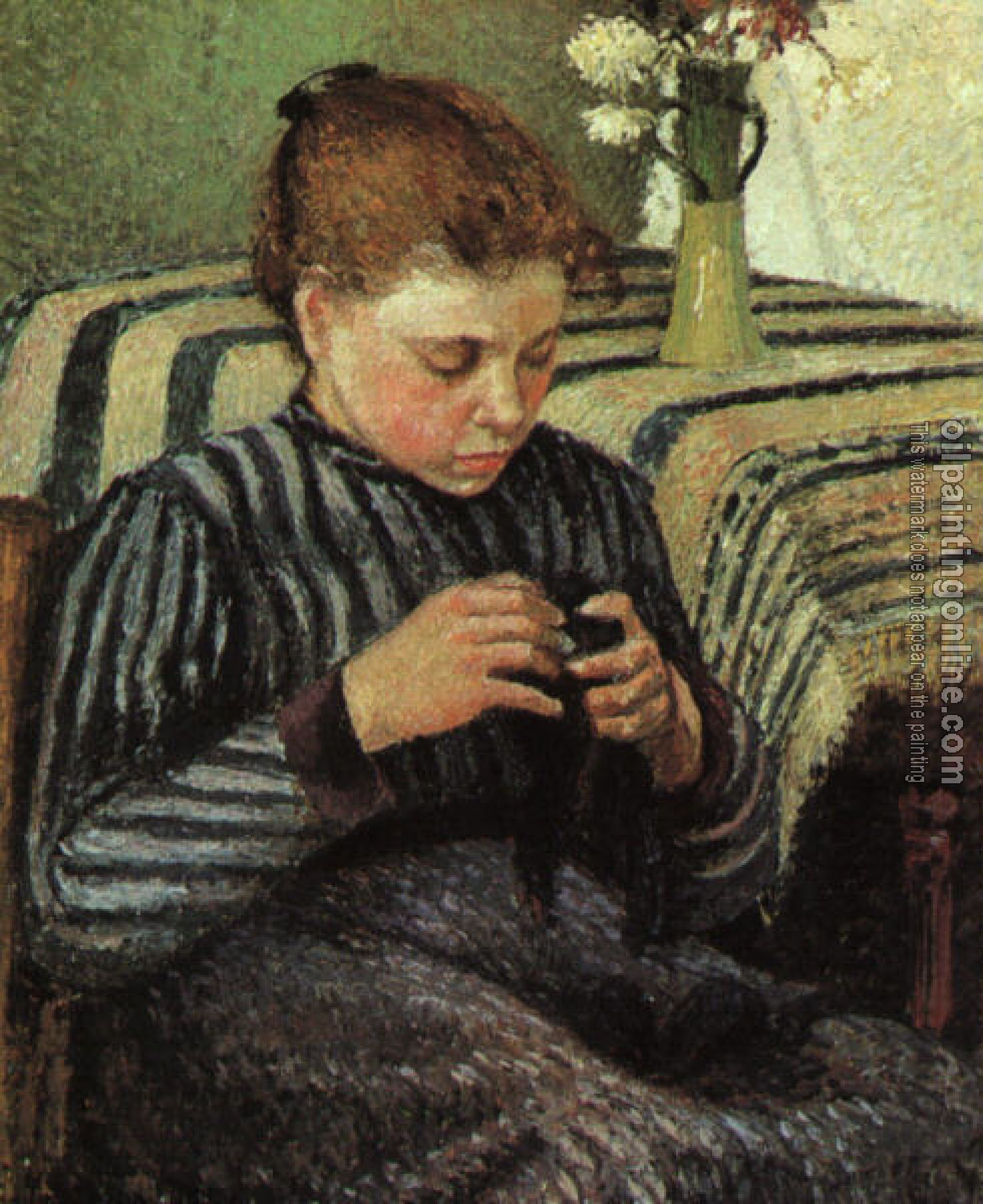 Pissarro, Camille - Girl Sewing